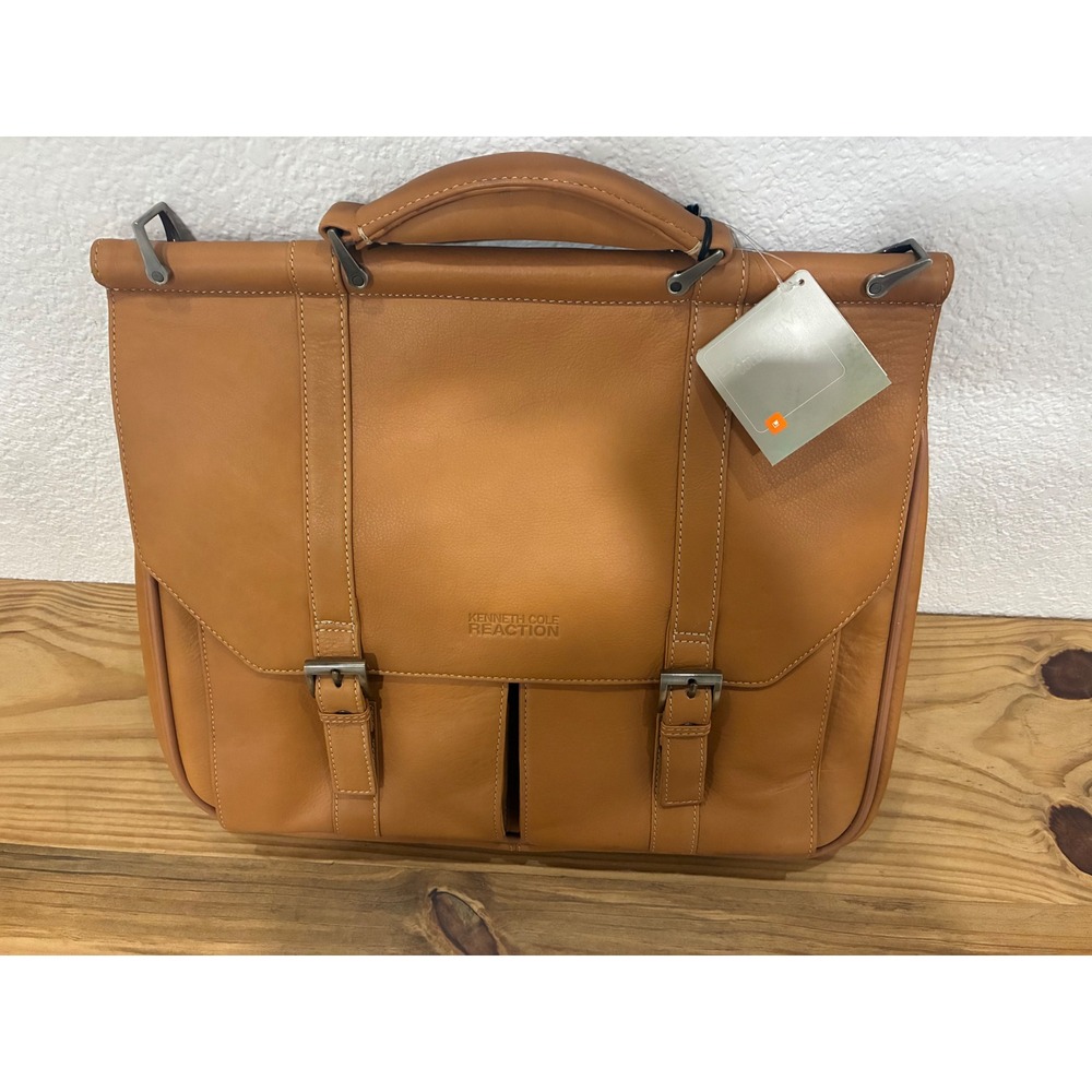 Kenneth Cole Rod-ney Dangerfield tan leather bag NWT